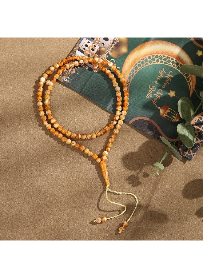 NIBEMINENT 99 Muslim Prayer Beads Golden Yellow/7mm 