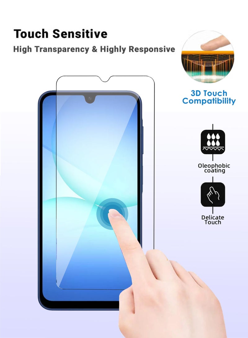 واقي شاشة من الزجاج المقوى لهاتف سامسونج جالاكسي A17 - شفافية عالية، لمسة دقيقة، مضاد للانفجار، حواف مقوسة ناعمة، سهل التركيب، واقي شاشة لهاتف سامسونج جالاكسي A17 - Image 3