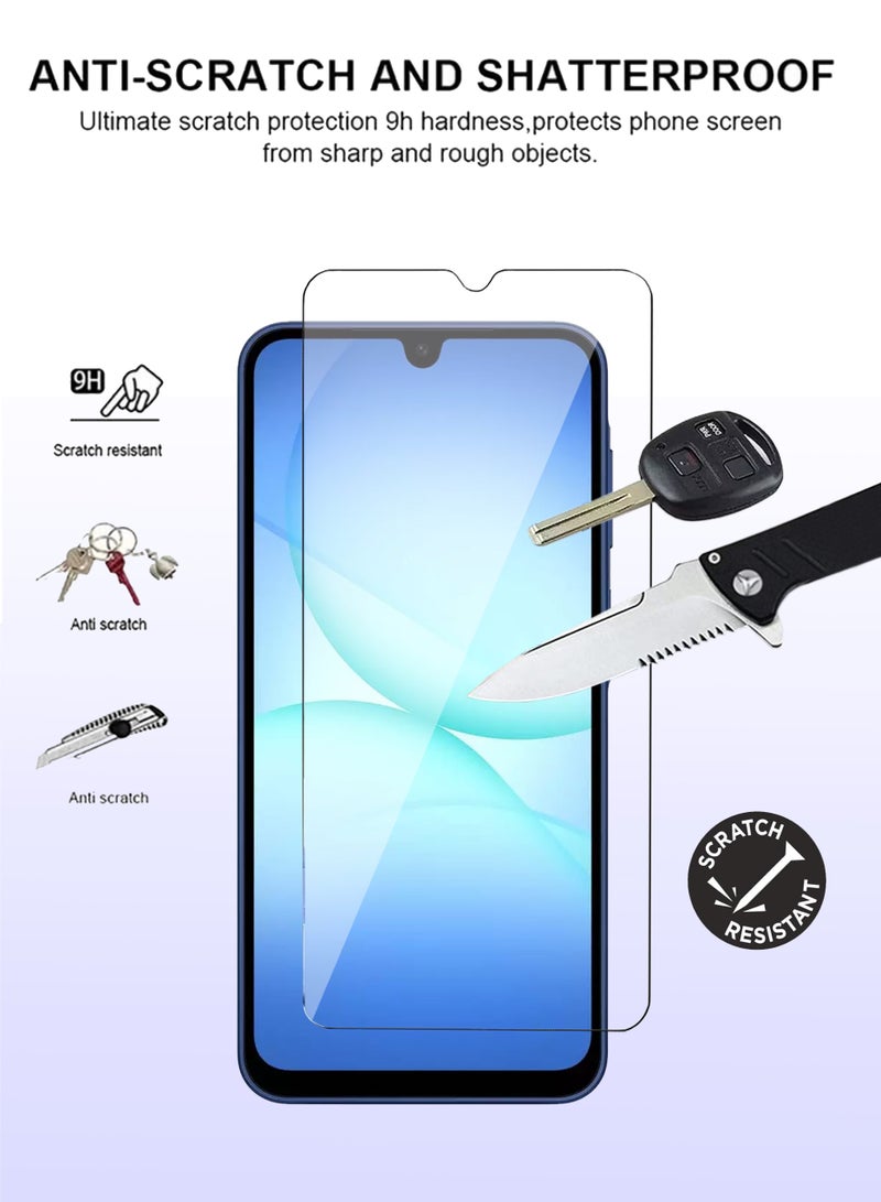 واقي شاشة من الزجاج المقوى لهاتف سامسونج جالاكسي A17 - شفافية عالية، لمسة دقيقة، مضاد للانفجار، حواف مقوسة ناعمة، سهل التركيب، واقي شاشة لهاتف سامسونج جالاكسي A17 - Image 2