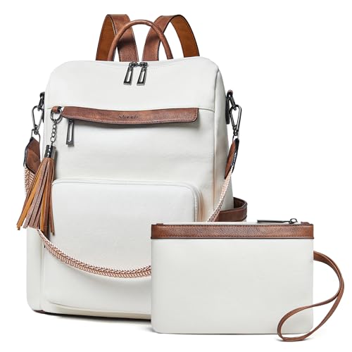 Shrrie Vegan Leather Laptop Backpack for Women 15.6 inch Work Backpack Fashion Travel Backpack Purse for Travel College Work - Image 1