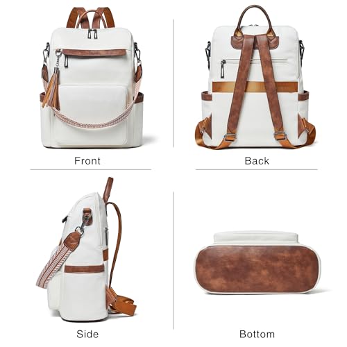 Shrrie Vegan Leather Laptop Backpack for Women 15.6 inch Work Backpack Fashion Travel Backpack Purse for Travel College Work - Image 5