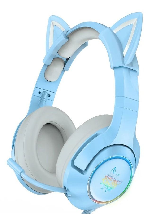 onikuma K9 Wired Gaming Headset Removable Cat Ears Headphones with Microphone  - Image 1