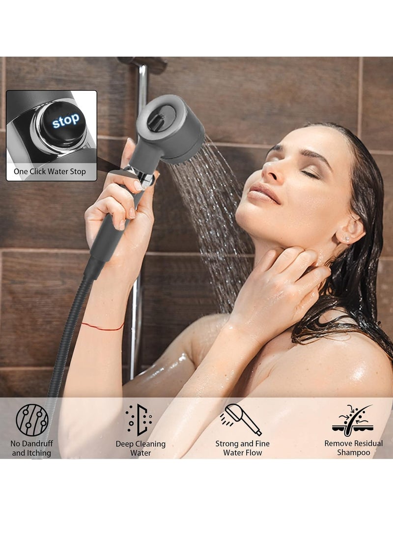 Loquat High Pressure Shower Head with Scalp Massager  Shampoo Brush – 4-in-1 Detachable Set for Hair and Skin Care - Image 5