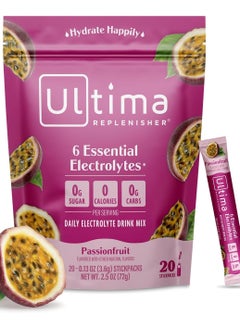 Ultima Replenisher Daily Electrolyte Drink Mix, Passionfruit, 20 Stickpacks each 0.13 oz (3.6g)  - Image 1