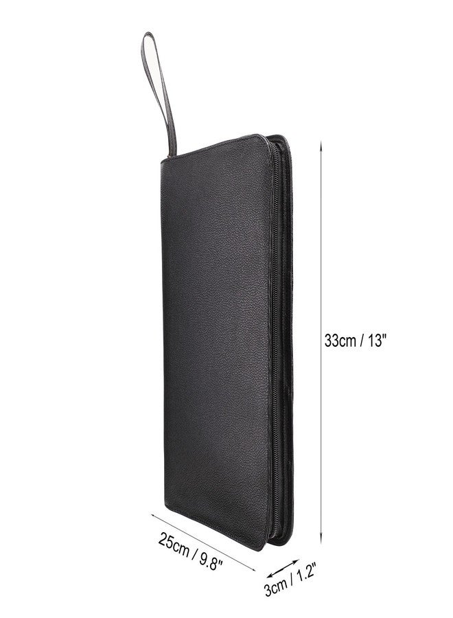 Topoomart 48 PU Leather Fountain Pen Case Large Capacity Black Roller Ball Pen Holder Bag Pouch - Image 2