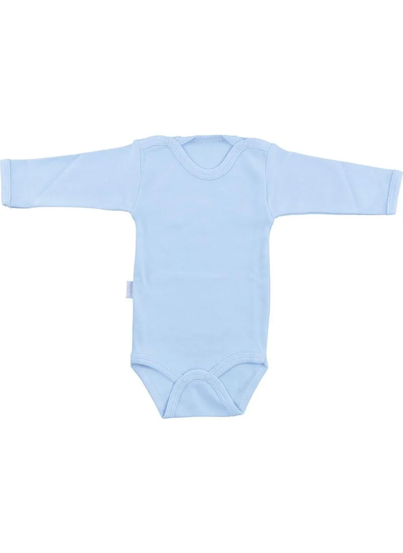 Sebi Baby Blue Body Cotton Long Sleeve Snap Top SB157