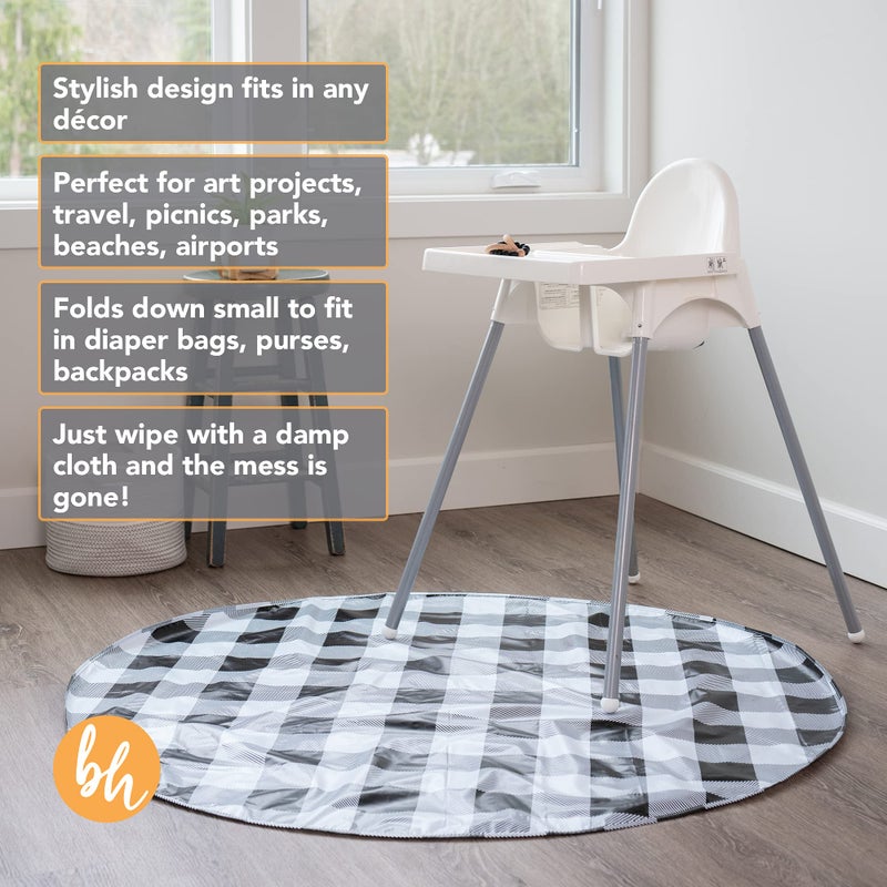 BooginHead SplatMat 52" Extra Large Waterproof Floor Mat for Under High Chair, Marble Swirl - Image 3