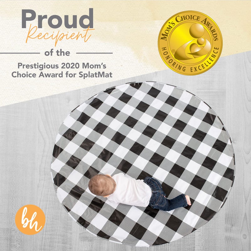 BooginHead SplatMat 52" Extra Large Waterproof Floor Mat for Under High Chair, Marble Swirl - Image 5