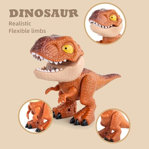 KolorFish 5 in 1 Stationery Set,Dinosaur-Themed Stationery Funny Toy for Kids,Student Storage Eraser Ruler Pencil Sharpener Staple for Boys and Girls (Blue) - Image 5