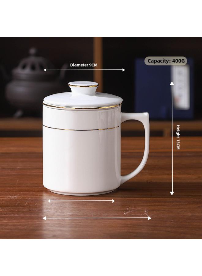 Chinese-style Ceramic Cup With Lid Office Tea Cup With Filter Net Tea Separation Cup Tea Separation Cup Personal Cup