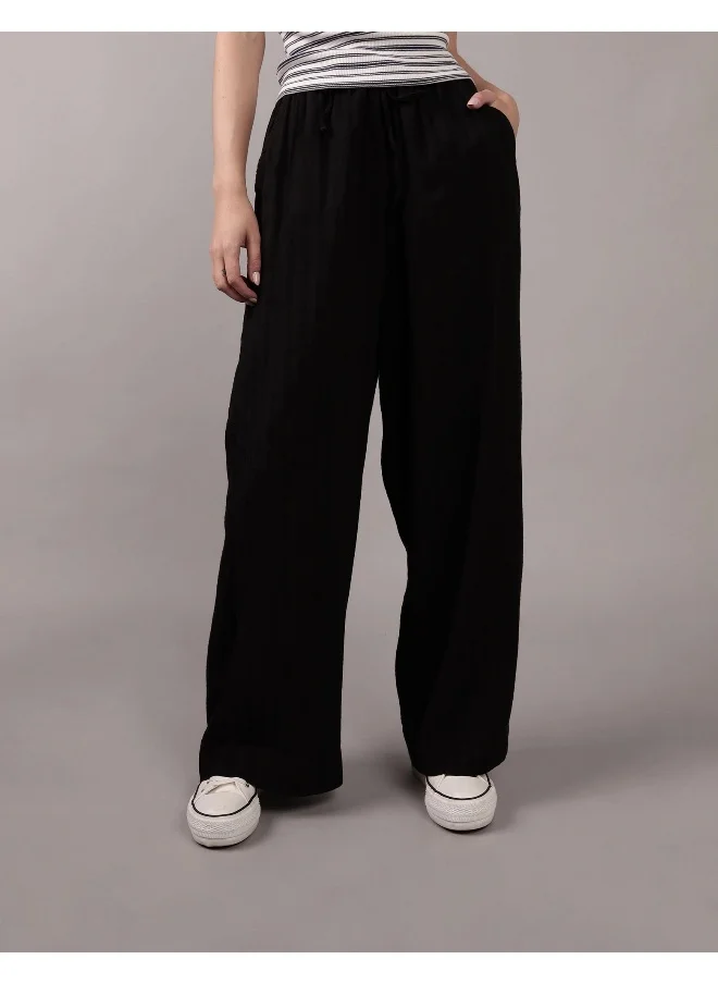 امريكان ايجل AE High-Waisted Wide-Leg Gauze Pant