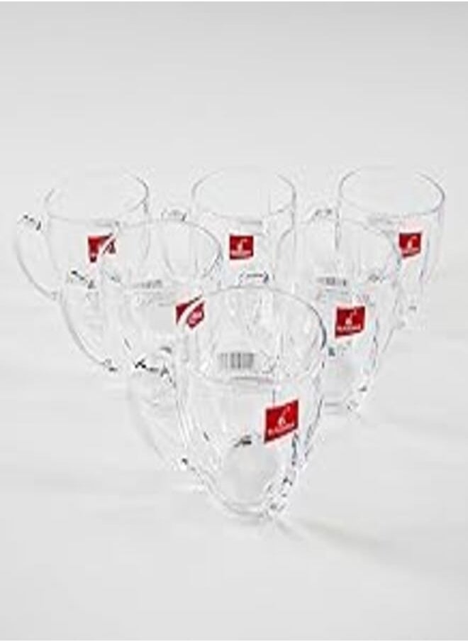 Blinkmax Tea and Nescafe mug set, 6 pieces, clear crystal glass, the famous Blank Mix brand, 6 pieces, code: 126 