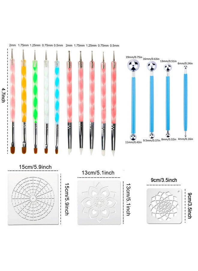 Augshy Mandala Dotting Toolsaugshy 58Pcs Dot Painting Tools Set Rock Painting Supplies With A Blue Zipper Waterproof Storage Bag For Painting Rocks - Image 2
