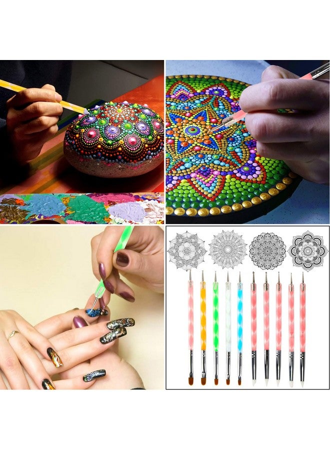 Augshy Mandala Dotting Toolsaugshy 58Pcs Dot Painting Tools Set Rock Painting Supplies With A Blue Zipper Waterproof Storage Bag For Painting Rocks - Image 5