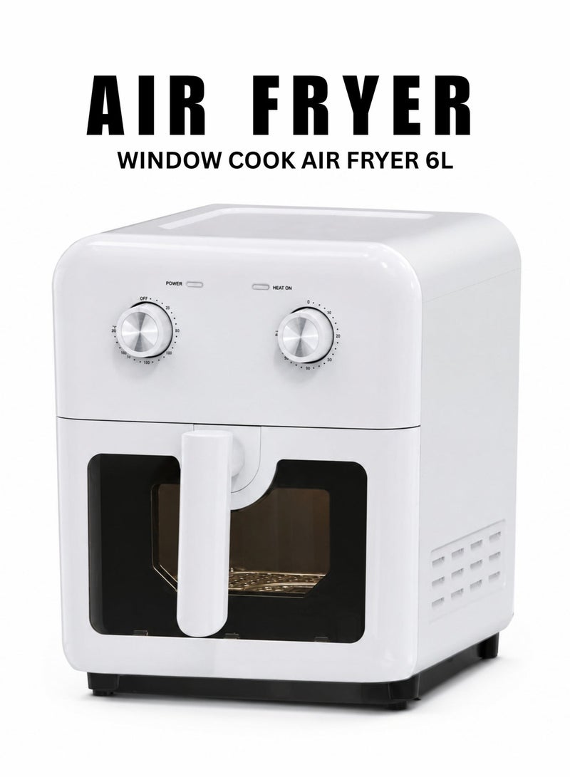 6L Air Fryer,  Non-Stick Multi-Layer Basket, Less Oil Cooking, Adjustable Time & Temperature Hot Air Circulation for Frying, Grilling, Baking and Broiling, Brushed Matte Finish, Viewing Window, 1600W - Image 1
