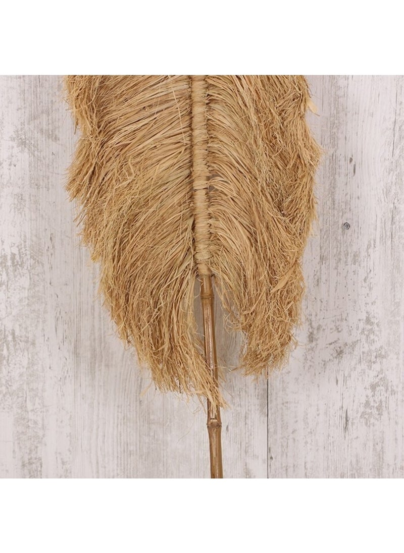 Tekno Trust - Khaki Japandi, Retro Scandinavian Decorative Bamboo Rattan Flower Pot Ornament Raffia Fan Wall Decor 2 Pieces 35X - Image 1