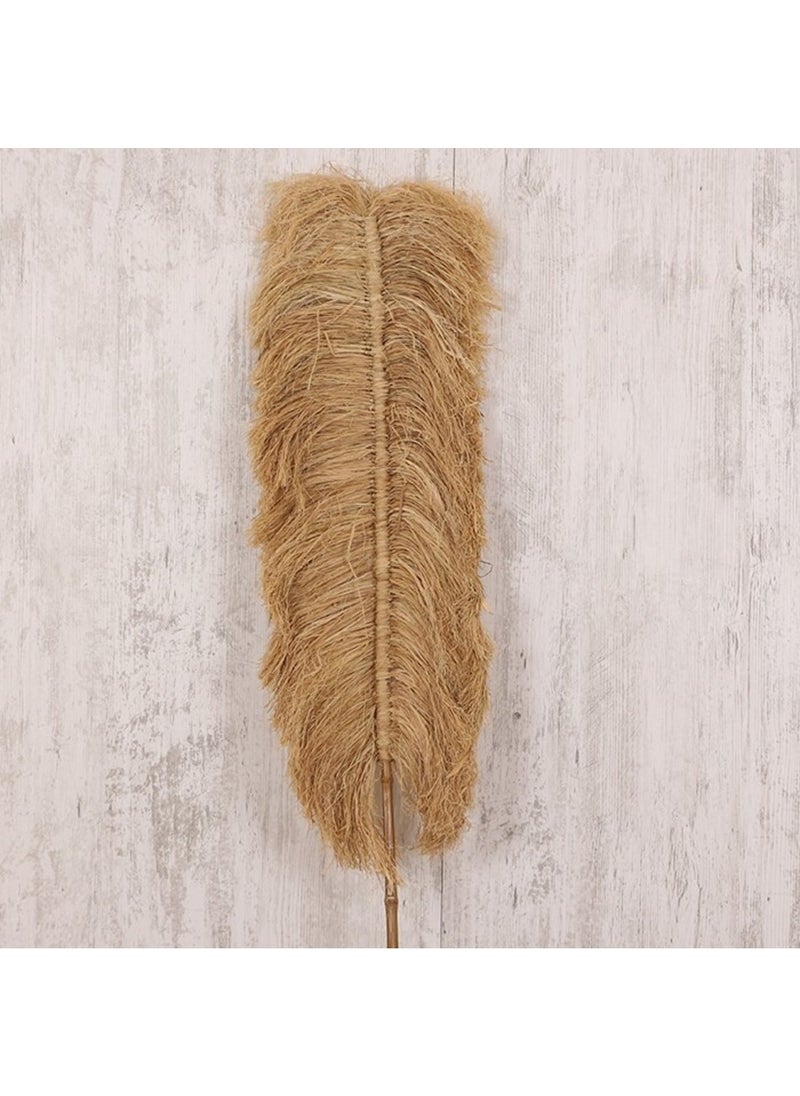 Tekno Trust - Khaki Japandi, Retro Scandinavian Decorative Bamboo Rattan Flower Pot Ornament Raffia Fan Wall Decor 2 Pieces 35X - Image 1