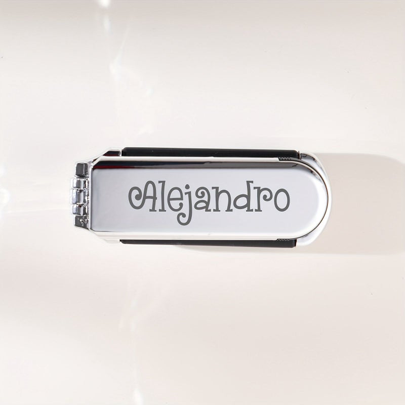 Silvery Name Engraved Comb Personalized Gift Handcrafted Bridal Party Hair Accessory for Bridesmaids - Image 1