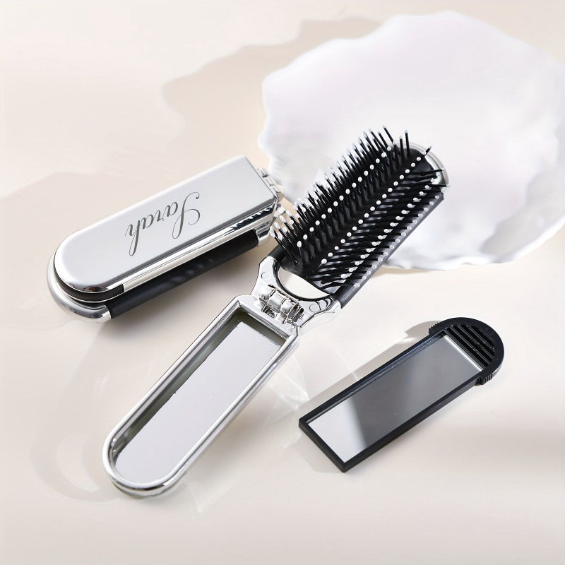 Silvery Name Engraved Comb Personalized Gift Handcrafted Bridal Party Hair Accessory for Bridesmaids - Image 3