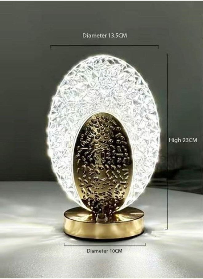 C&C Home Touch Control 3 Colors Rechargeable Table Lamp with Metal Base Small Decorative Acrylic Night Light Crystal Table Lamp for Party Living Room Bedroom  - Image 5