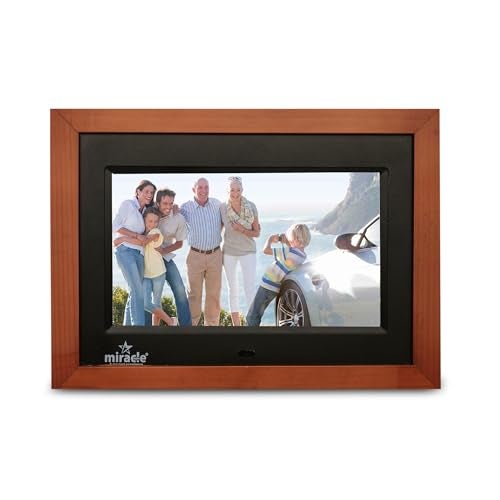 Miracle Digital 7''(17.8) IPS Wooden Digital Photo Frame with High Def Screen,USB DiskCard, RemotePhotos SlideShow,Video Audio, Support SD Built in 8GB Memory & 2GB RAM 180°Wide Angle Viewing(Dark) - Image 2