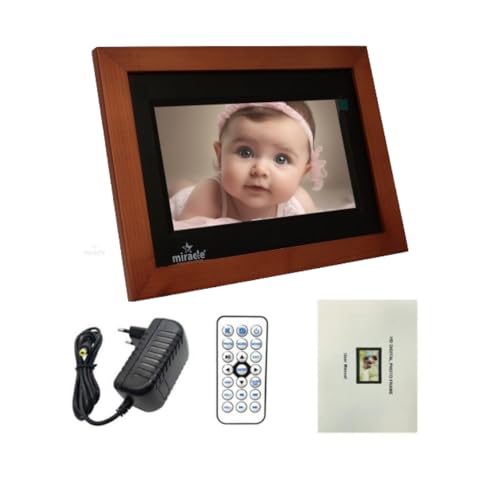 Miracle Digital 7''(17.8) IPS Wooden Digital Photo Frame with High Def Screen,USB DiskCard, RemotePhotos SlideShow,Video Audio, Support SD Built in 8GB Memory & 2GB RAM 180°Wide Angle Viewing(Dark) - Image 5