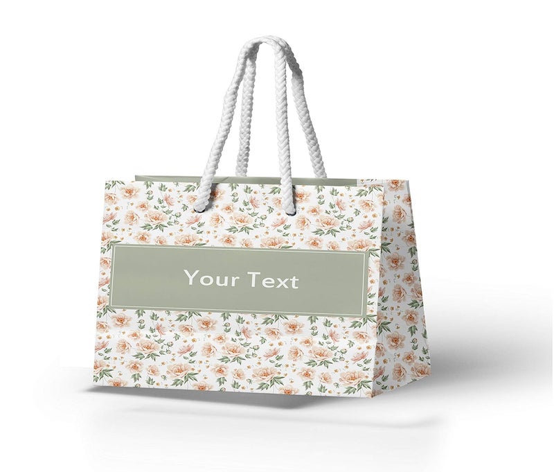 Generic Brown Cloud Personalized Paper Bag with PersonalisedCustomized PhotographsMessageQuote for Party Gift Size 13 x 9 x 3 inch Pack of 5 