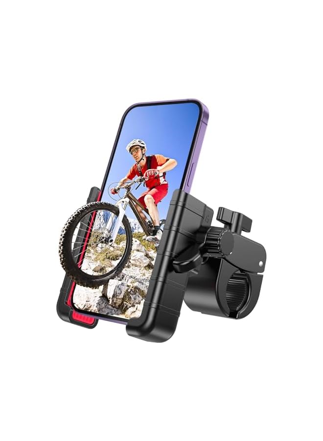 PROMASS Bike Phone Mount Holder, [Camera Friendly] Motorcycle Phone Mount for Electric Scooter, Mountain, Dirt Bike and Motorcycle - 360° Rotate Suitable for iPhone & Android Smartphones from 4.5-7.0 inches - Image 1