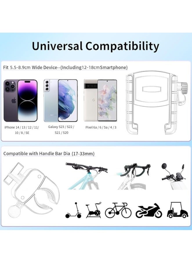 PROMASS Bike Phone Mount Holder, [Camera Friendly] Motorcycle Phone Mount for Electric Scooter, Mountain, Dirt Bike and Motorcycle - 360° Rotate Suitable for iPhone & Android Smartphones from 4.5-7.0 inches - Image 5