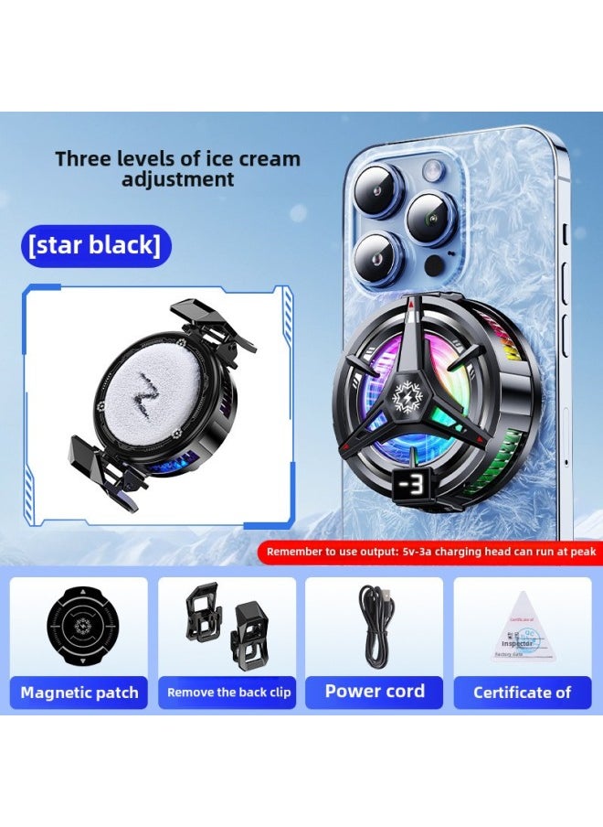 Generic - 2025 Chattering Explosions Semiconductor Refrigeration Icing Mobile Phone Radiator Magnetic Attico Game Live The Glory Of The King-Color:Black - Image 1