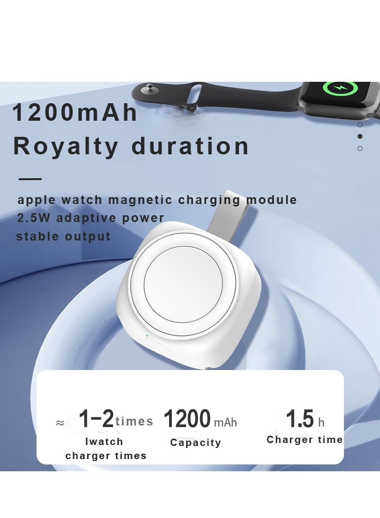 GULFLINK iWatch Magnetic Wireless Power Bank White 1200mah - Image 3