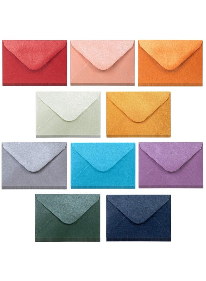 MATICAN Gift Card Envelopes - 100-Count Mini Envelopes, Paper Business Card Envelopes, Bulk Tiny Envelope Pockets, 10 Metallic Colors, 4 X 2.7 Inches - Image 1