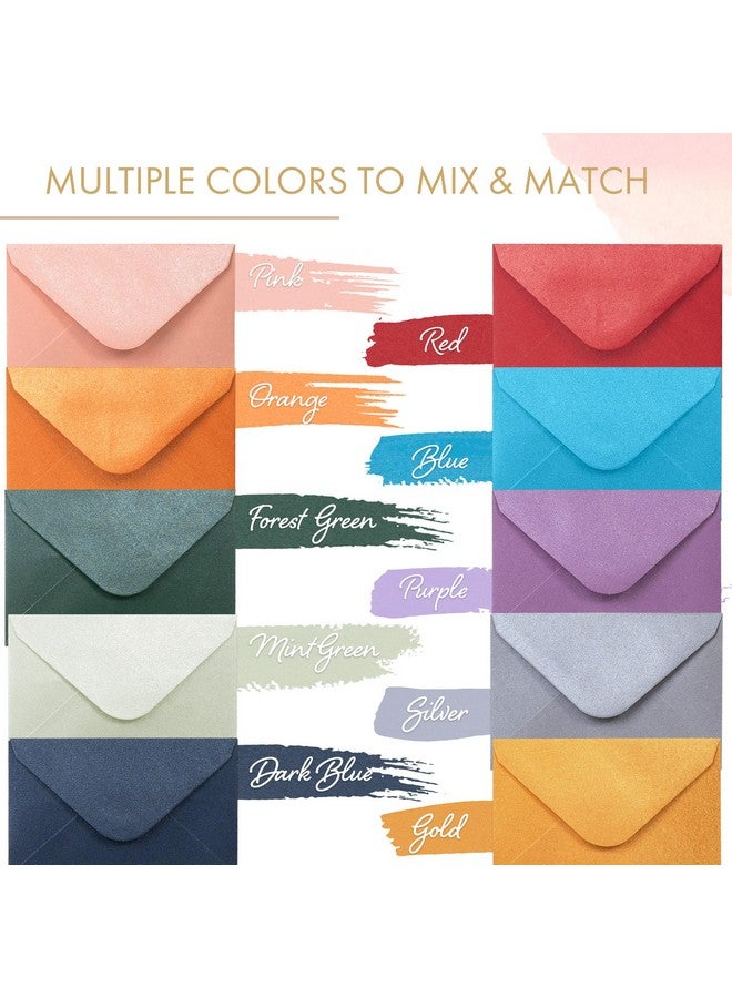 MATICAN Gift Card Envelopes - 100-Count Mini Envelopes, Paper Business Card Envelopes, Bulk Tiny Envelope Pockets, 10 Metallic Colors, 4 X 2.7 Inches - Image 3
