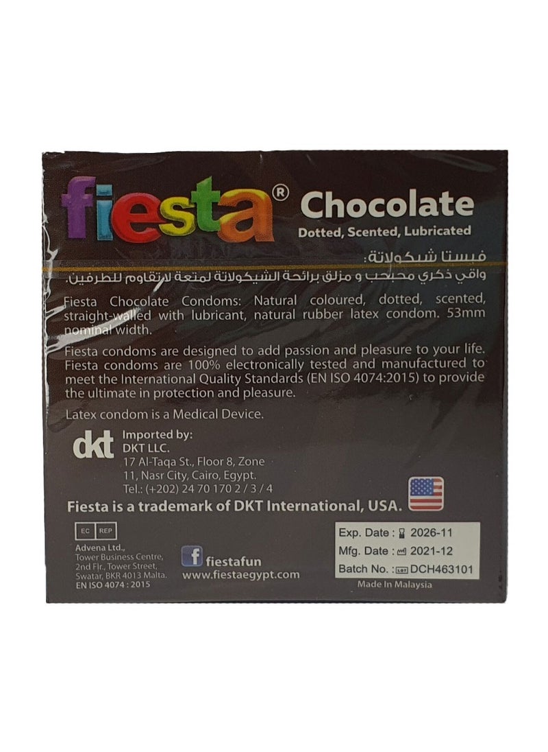 FIESTA Fiesta Choclate - Dotted & flavoured Condoms - 24 Packs of 3 Pcs  - Image 3