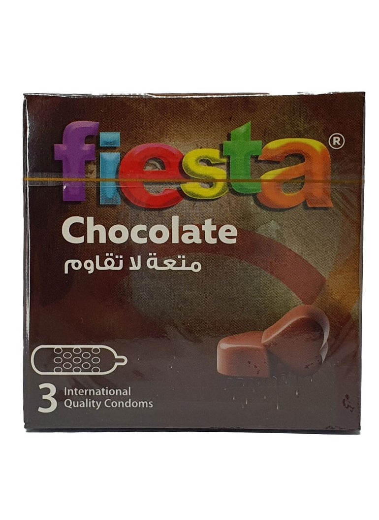 FIESTA Fiesta Choclate - Dotted & flavoured Condoms - 24 Packs of 3 Pcs  - Image 2