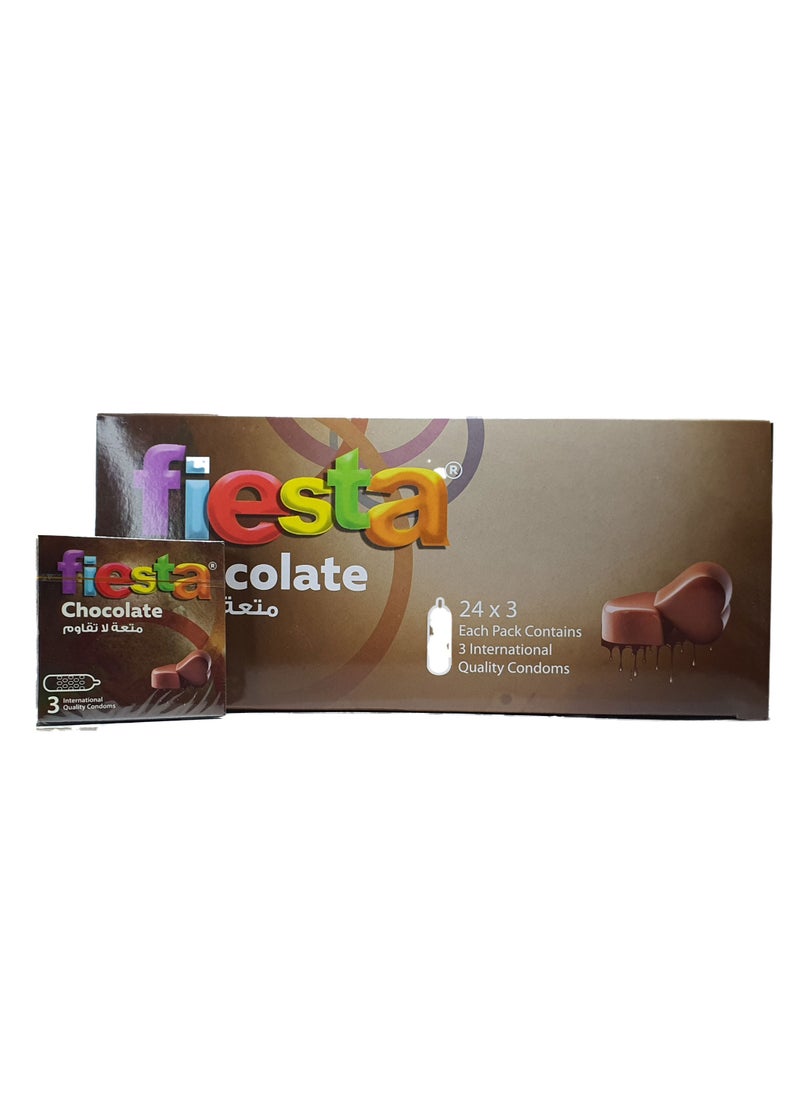 FIESTA Fiesta Choclate - Dotted & flavoured Condoms - 24 Packs of 3 Pcs  - Image 1