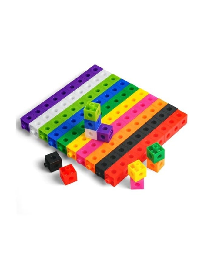 مكعبات رياضيات بعشرة ألوان، مكعبات عد لتعلم الرياضيات في السنوات المبكرة للمدرسة والمنزل - حجم المكعب ٢ سم - Image 4