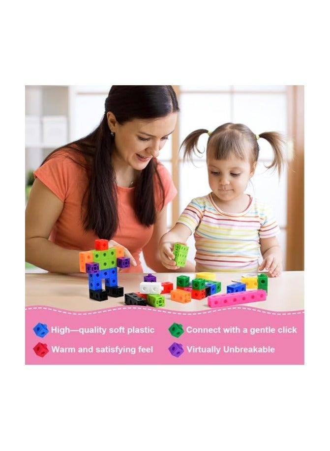 مكعبات رياضيات بعشرة ألوان، مكعبات عد لتعلم الرياضيات في السنوات المبكرة للمدرسة والمنزل - حجم المكعب ٢ سم - Image 2