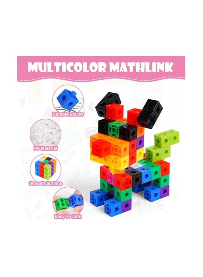 مكعبات رياضيات بعشرة ألوان، مكعبات عد لتعلم الرياضيات في السنوات المبكرة للمدرسة والمنزل - حجم المكعب ٢ سم - Image 3