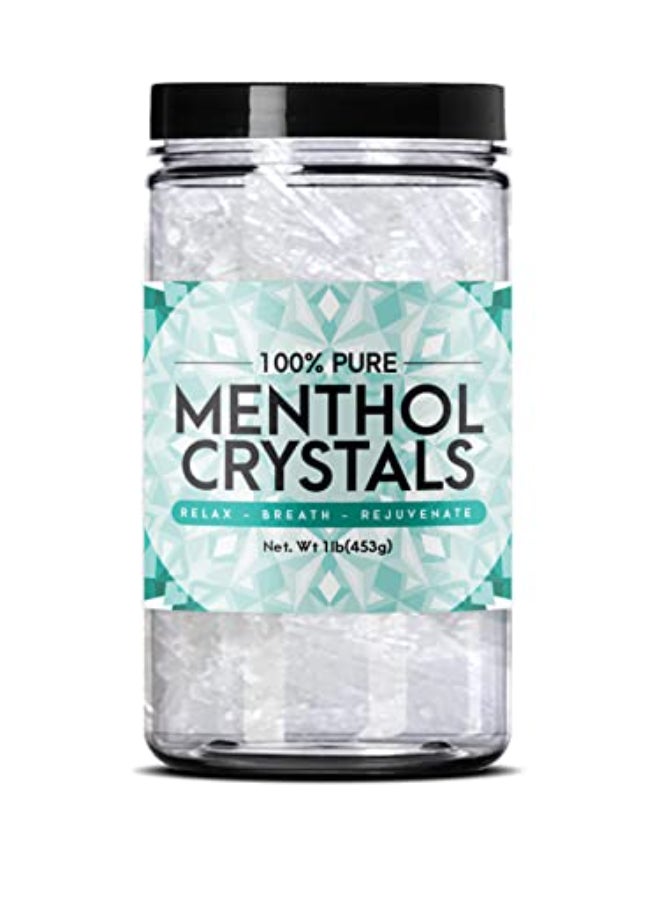 Three Drops of Life Menthol Crystals Natural Mentha Arvensis Aromatherapy for Shower Steamers Humidifiers Room Freshener or Addition for Cosmetics and Blends 1 lb - Image 1