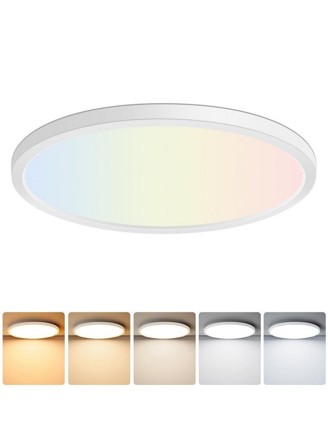 Brightever LED Flush Mount Ceiling Light, 12 Inch 24W Ultra Slim 0.67 Inch Kitchen Lighting Fixture, 3200LM 240W Equivalent, 2700K-6500K Color Selectable, Dimmable Light Fixture Ceiling Mount, 1 Pack - Image 1