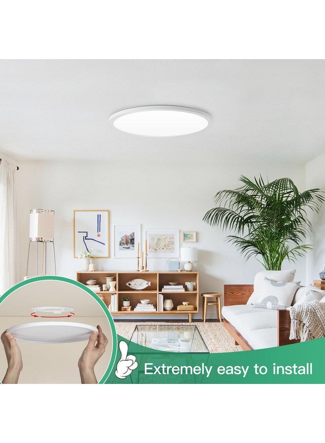 Brightever LED Flush Mount Ceiling Light, 12 Inch 24W Ultra Slim 0.67 Inch Kitchen Lighting Fixture, 3200LM 240W Equivalent, 2700K-6500K Color Selectable, Dimmable Light Fixture Ceiling Mount, 1 Pack - Image 3