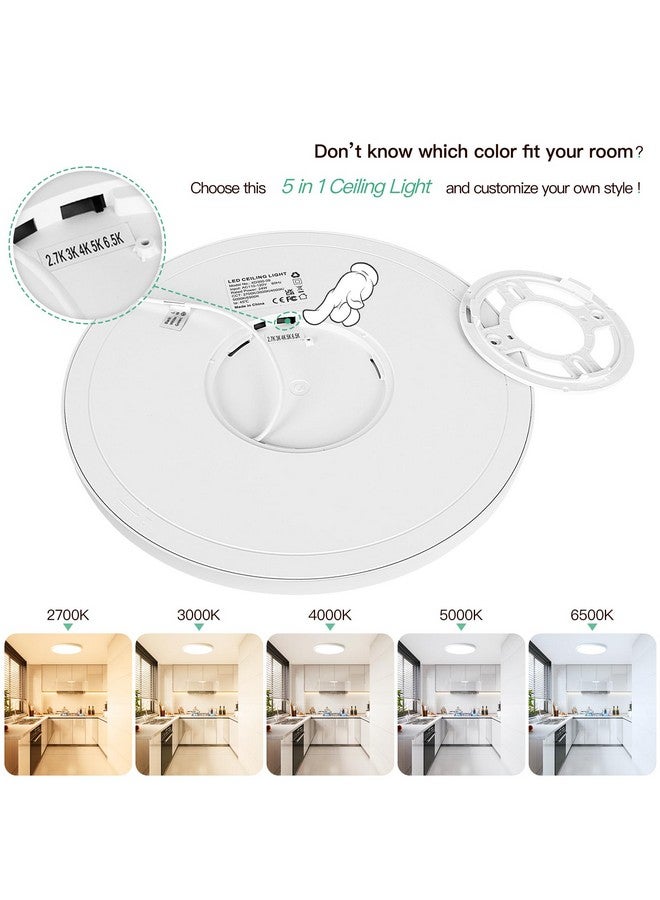 Brightever LED Flush Mount Ceiling Light, 12 Inch 24W Ultra Slim 0.67 Inch Kitchen Lighting Fixture, 3200LM 240W Equivalent, 2700K-6500K Color Selectable, Dimmable Light Fixture Ceiling Mount, 1 Pack - Image 2