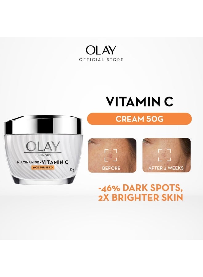 كريم أولاي فيتامين سي للوجه مع النياسيناميد l توهج متساوٍ وملمس ناعم l للبشرة العادية والدهنية والجافة والمختلطة l خالٍ من البارابين والكبريتات l 50 جرام - Image 2