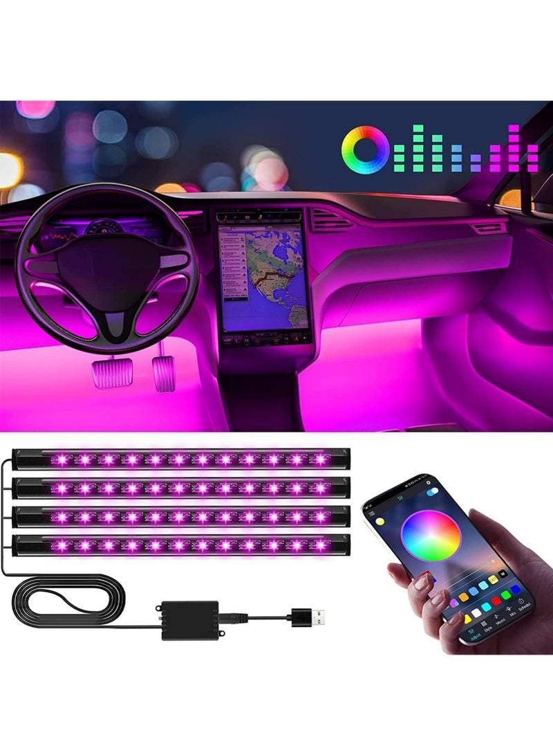 YOUGE Decorative Car Light With USB,Interior Led Lights for Car Accessories for Women Men, Birthday Gifts for Men Him, APP Control with USB Port Music Sync Color Change Lights for Jeep Truck Decor, 12V - Image 1