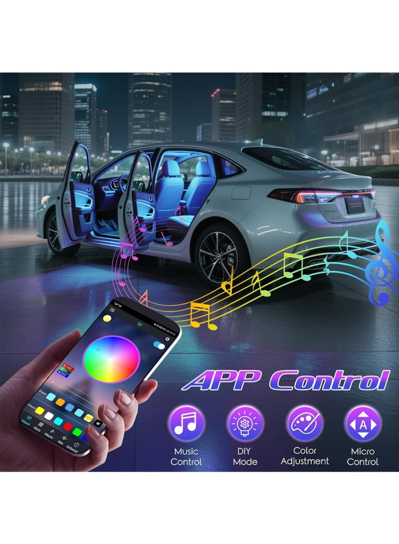 YOUGE Decorative Car Light With USB,Interior Led Lights for Car Accessories for Women Men, Birthday Gifts for Men Him, APP Control with USB Port Music Sync Color Change Lights for Jeep Truck Decor, 12V - Image 3