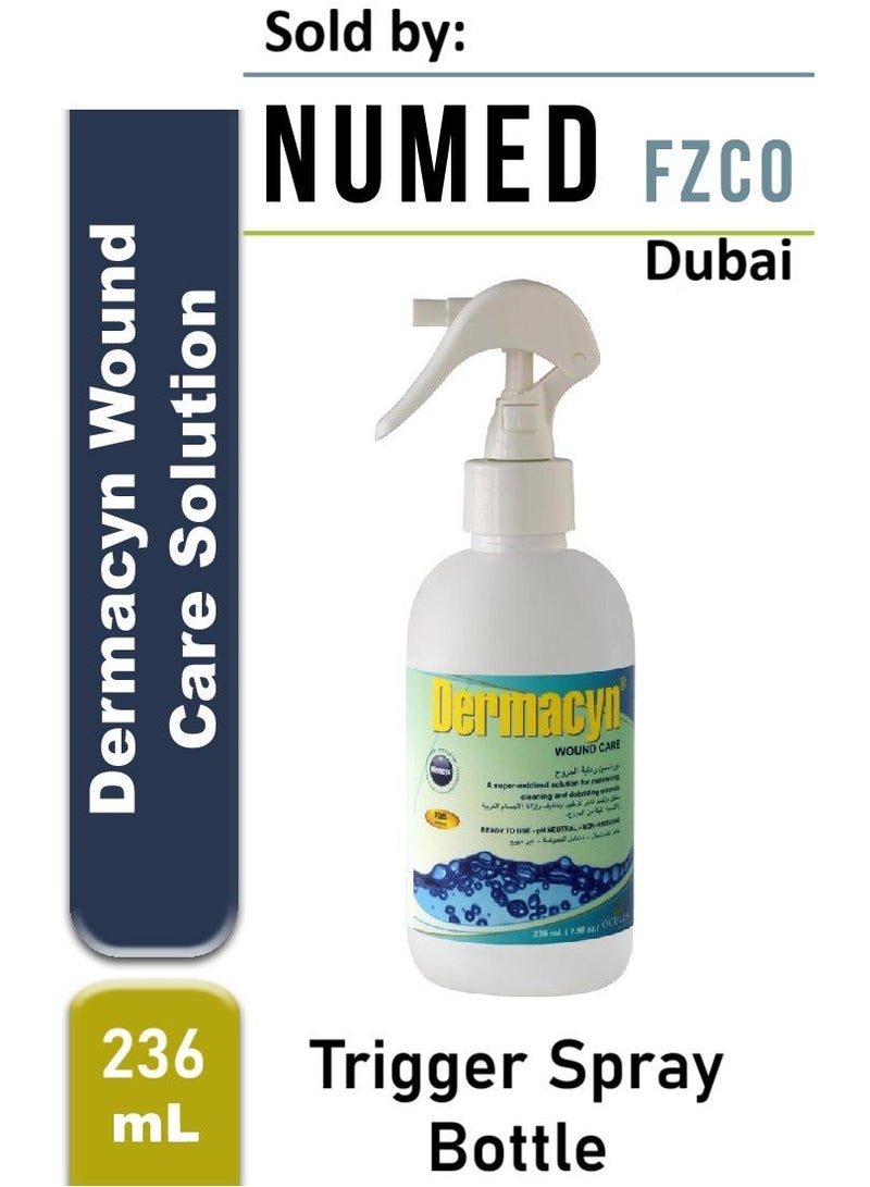 ديرماسين بخاخ محلول العناية بالجروح Dermacyn سعة 236 مل (7.98 أونصة) - محلول مؤكسد للغاية لترطيب الجروح وتنظيفها وإزالة الأوساخ منها - جاهز للاستخدام، ذو درجة حموضة محايدة، غير مهيج - Image 1
