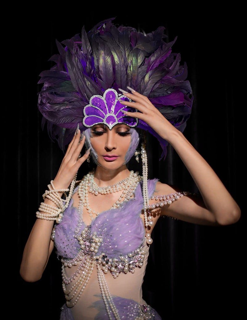 HOMELEX Women's Black Feather Headpiece Carnival Caribbean Headdress Showgirl Accessories - Image 5