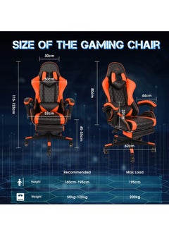 EMZJ LED Gaming Chair Ergonomic OfficeChair Racing Style High-Back Desktop PC Computer GamingChair Adjustable Height SwivelChair with Footrest, Headrest and Lumbar Support  - Image 4
