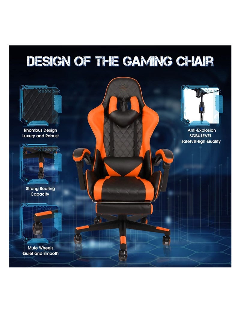 LED Gaming Chair Ergonomic OfficeChair Racing Style High-Back Desktop PC Computer GamingChair Adjustable Height SwivelChair with Footrest, Headrest and Lumbar Support - pzsku/Z44ED5A200AFABB291AA3Z/45/_/1670338732/5177ad6c-f19e-46d3-93f0-5ec5a865b5ce